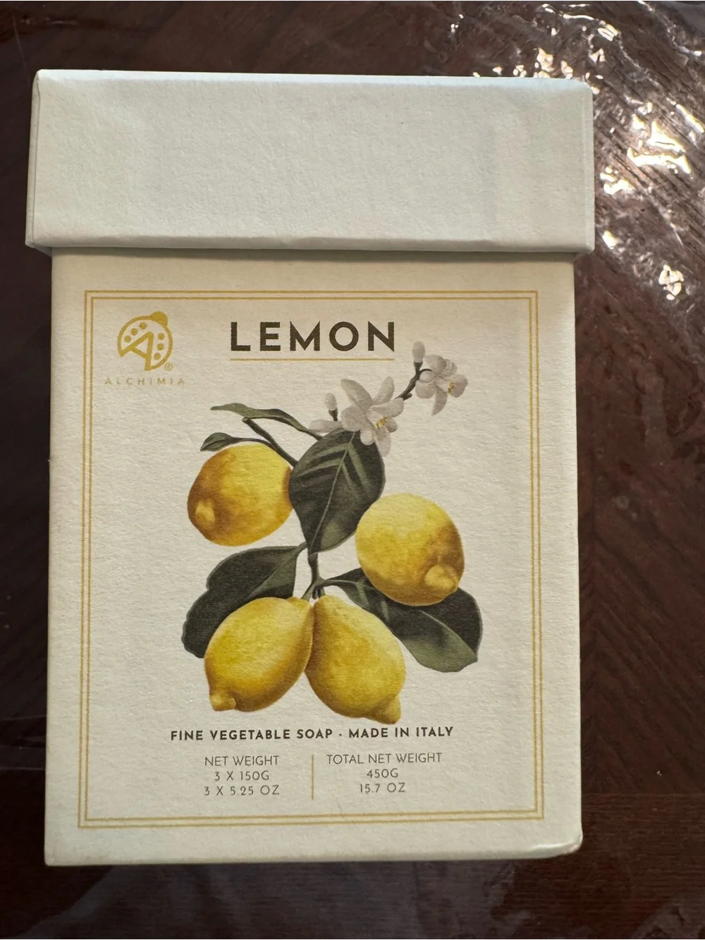 Alchimia Lemon Fine Vegetable 3 bars soap 15.7 Oz